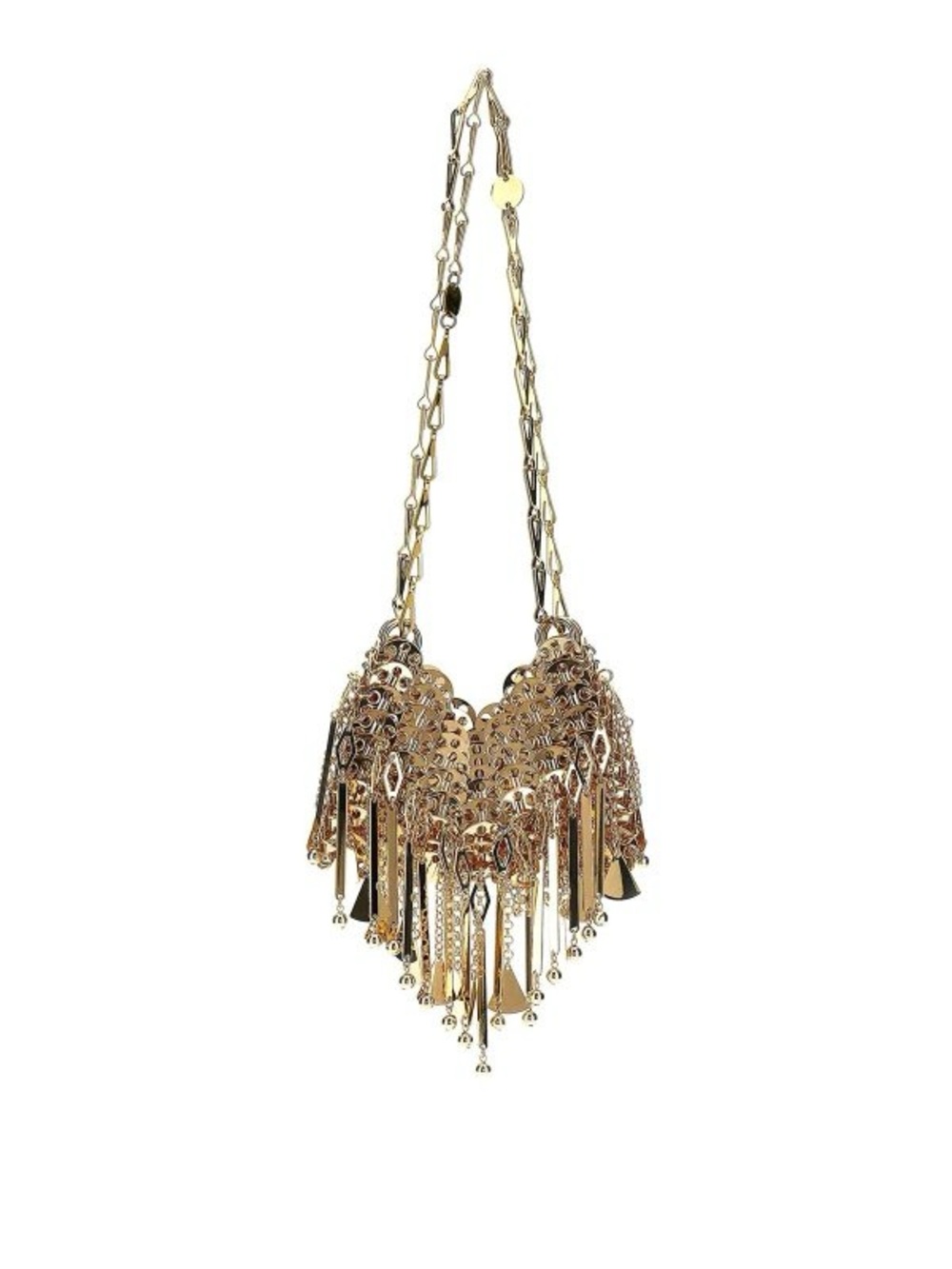 Paco Rabanne Gold Metallic Chain Fringe Mini Bag